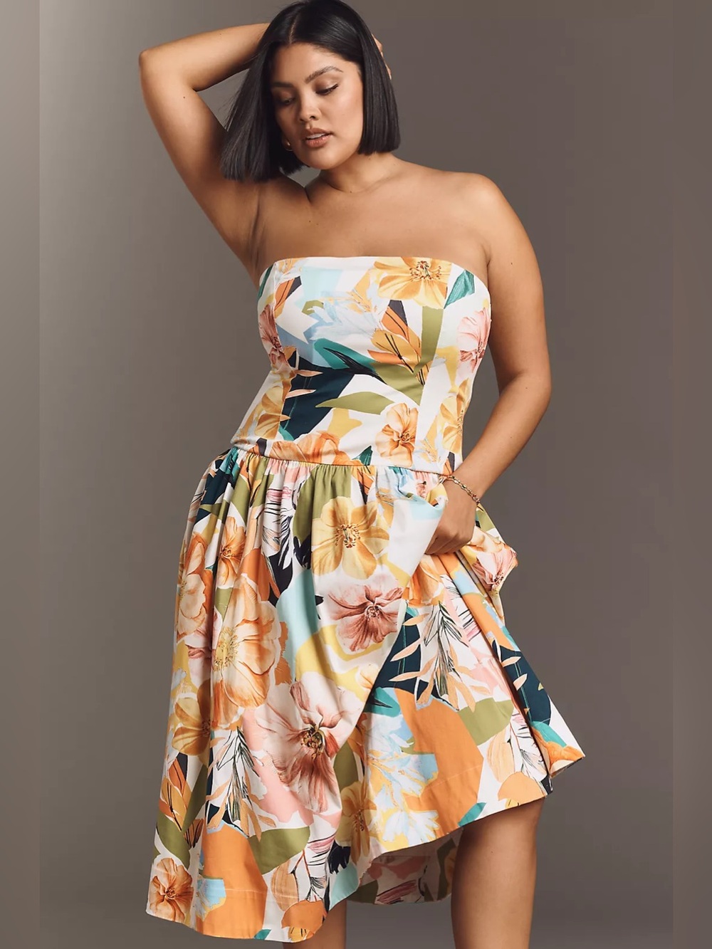 By Anthropologie Drop-Waist Midi Dress - Picture 3 of 8